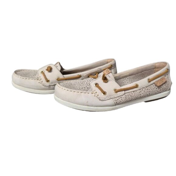 7 Sperry Topsider Authentic Original 2 Eye  Perforated Leather Boat Shoes - Picture 1 of 11